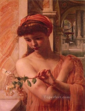 poynter oil painting - Psyche in the temple girl Edward Poynter